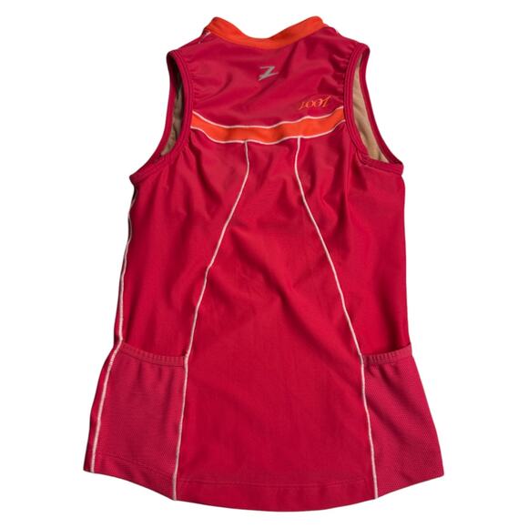 ZOOT 1/2 Zip Cycling Tank Top Built-in-Bra Womens XS Pink Barbiecore Activewear - Picture 4 of 5